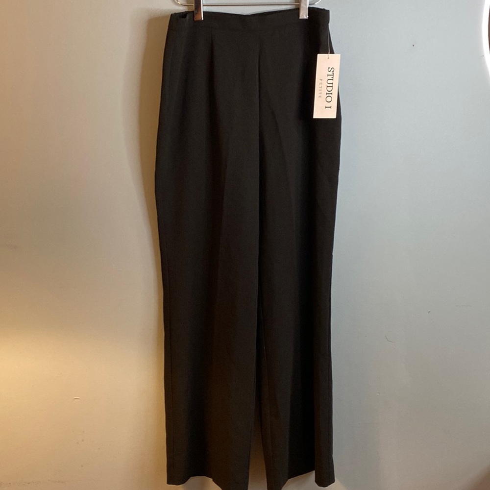 Studio I Petites dress pants wide leg black 12P